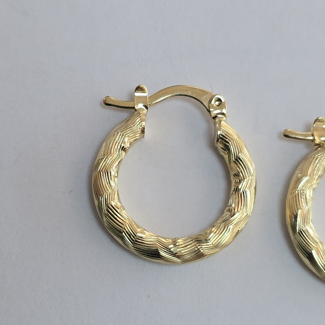ARETES TEJIDO ARRACADAS ASTRIADAS 14K 2 GR (NUEVO)