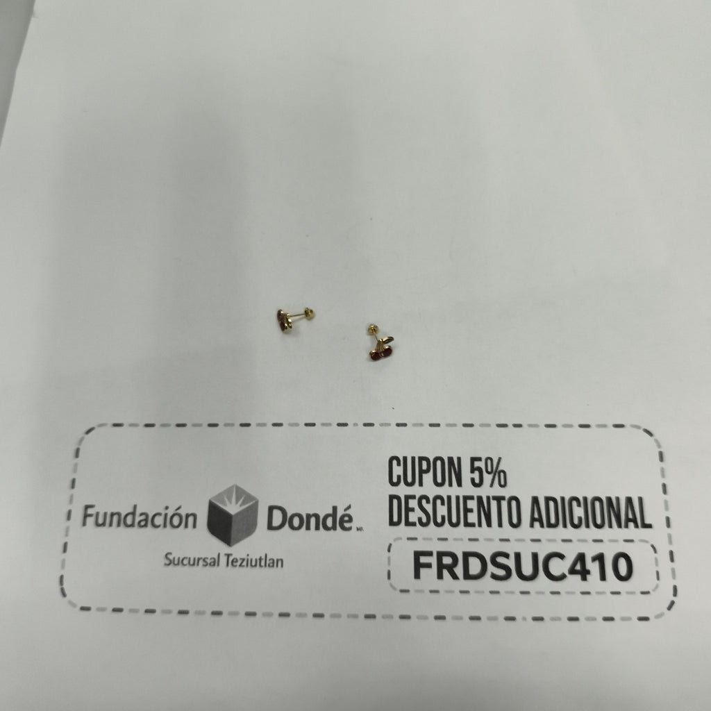 BROQUELES BROQUE FIG CEREZA C ESMALTE 14K 0.2203 GR (NUEVO)