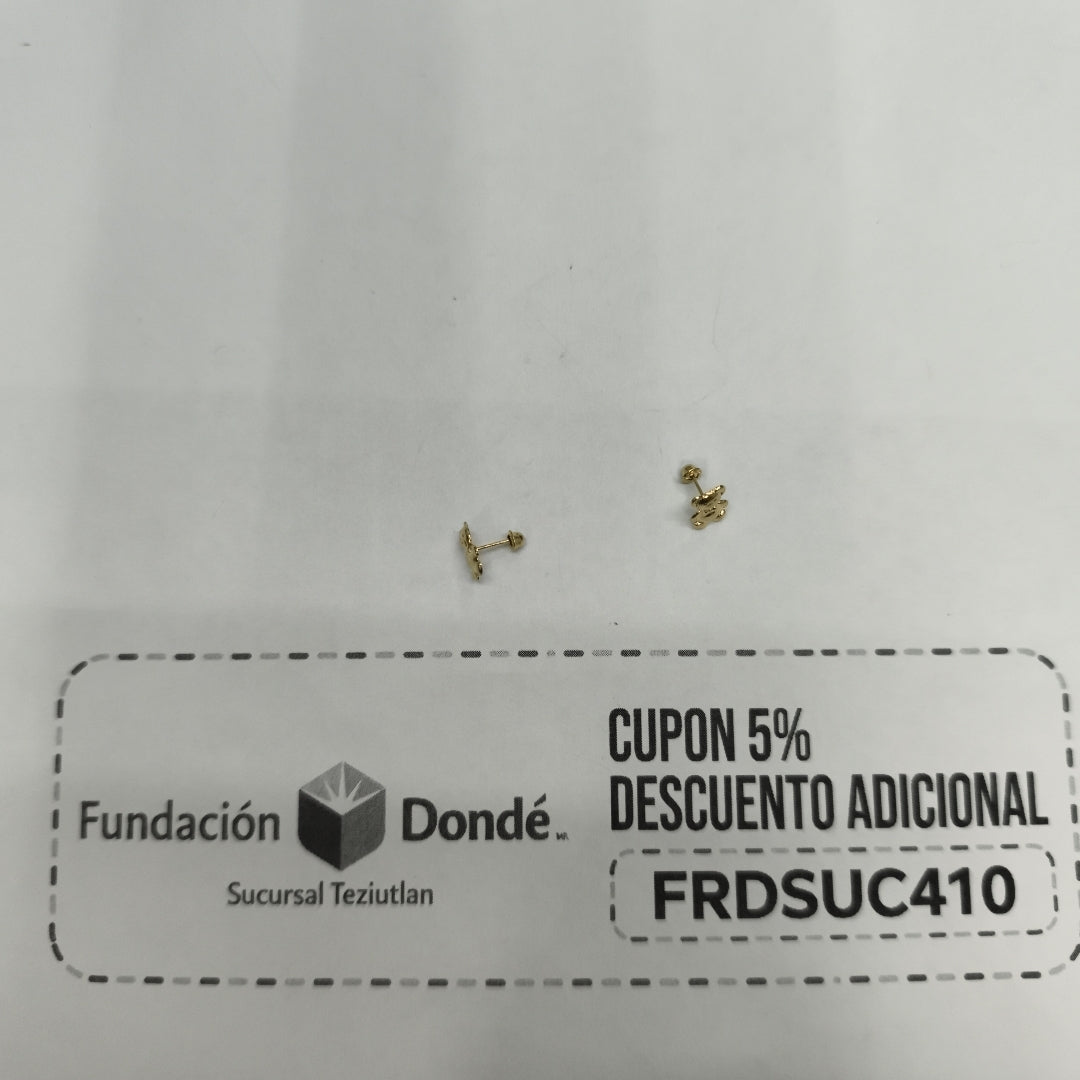 BROQUELES BROQUEL FIG OSO 14K 0.2592 GR (NUEVO)