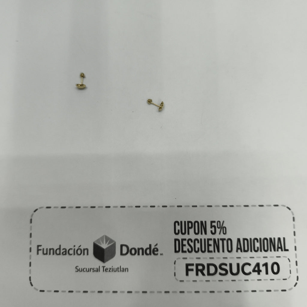 BROQUELES BROQUEL FIG LUNETA 14K 0.2268 GR (NUEVO)
