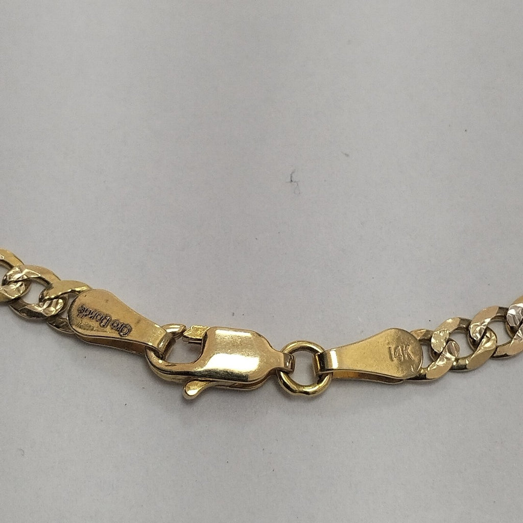 PULSERAS TEJIDO BARBADA DIAMANTADA ORO 14K 21 CM 5 GR (NUEVO)