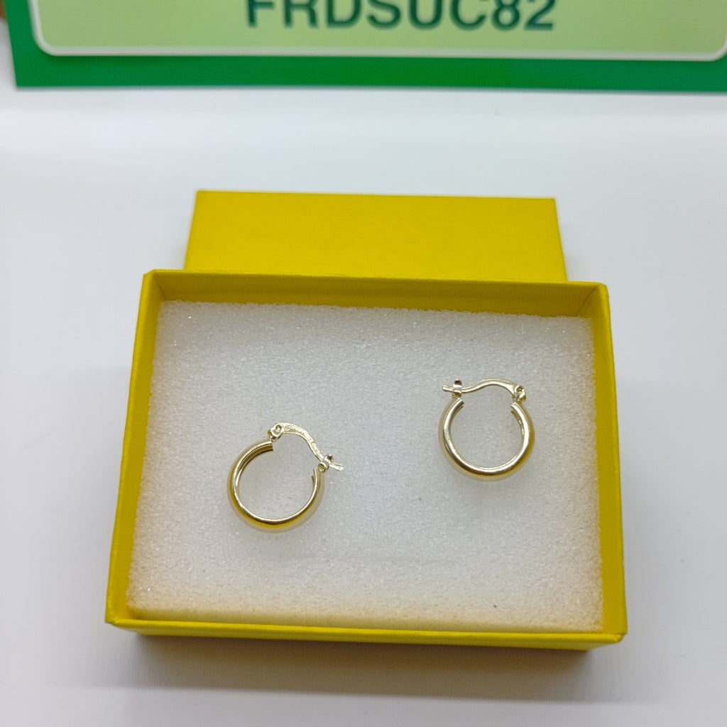 ARETES TEJIDO ARRACADAS LISAS 14K 2.2 GR (NUEVO)