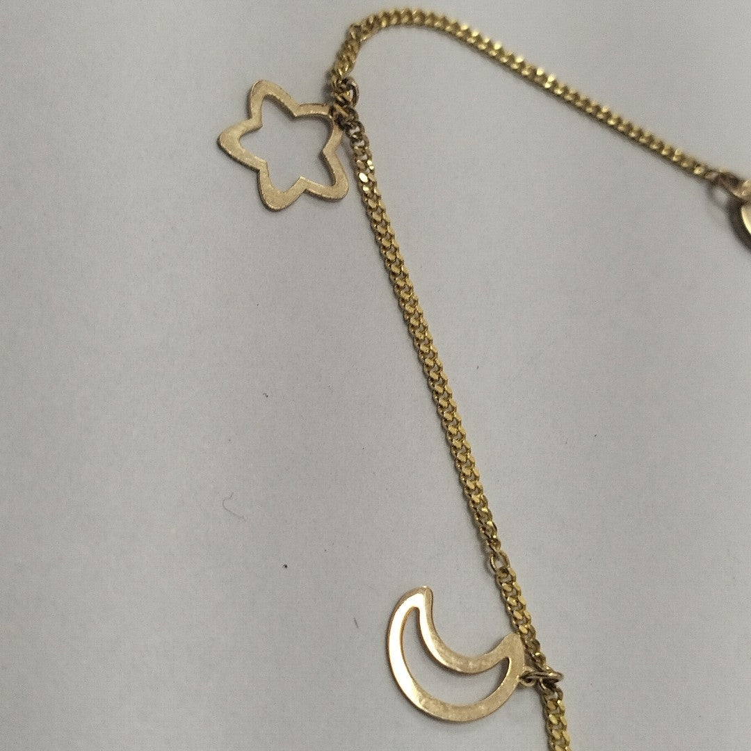 PULSERAS TEJIDO ESPECIAL C/DIJE ORO 10K 18 CM 0.9 GR (NUEVO)