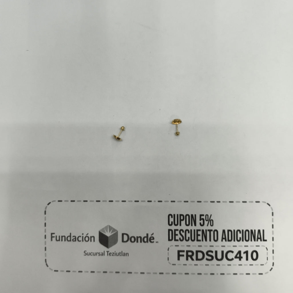 BROQUELES BROQUEL FIG BOTON C CIRCONIA 14K 0.2916 GR (NUEVO)