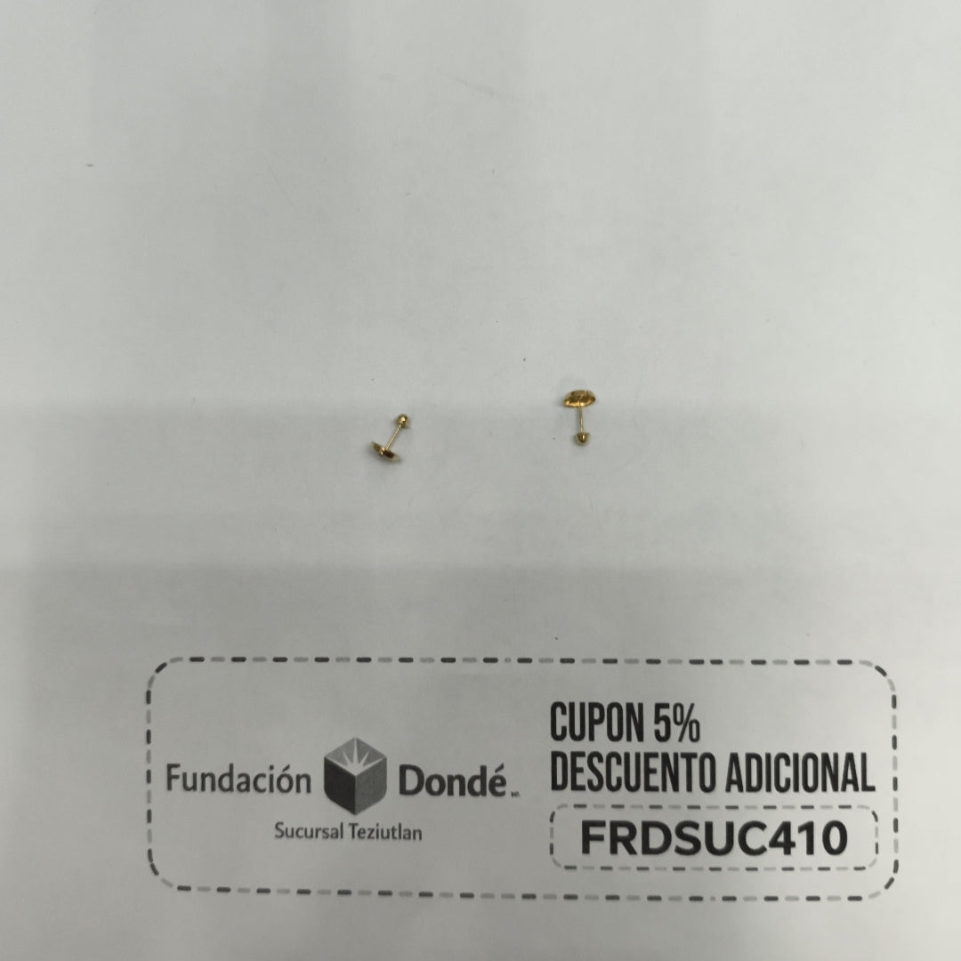 BROQUELES BROQUEL FIG BOTON C CIRCONIA 14K 0.2916 GR (NUEVO)