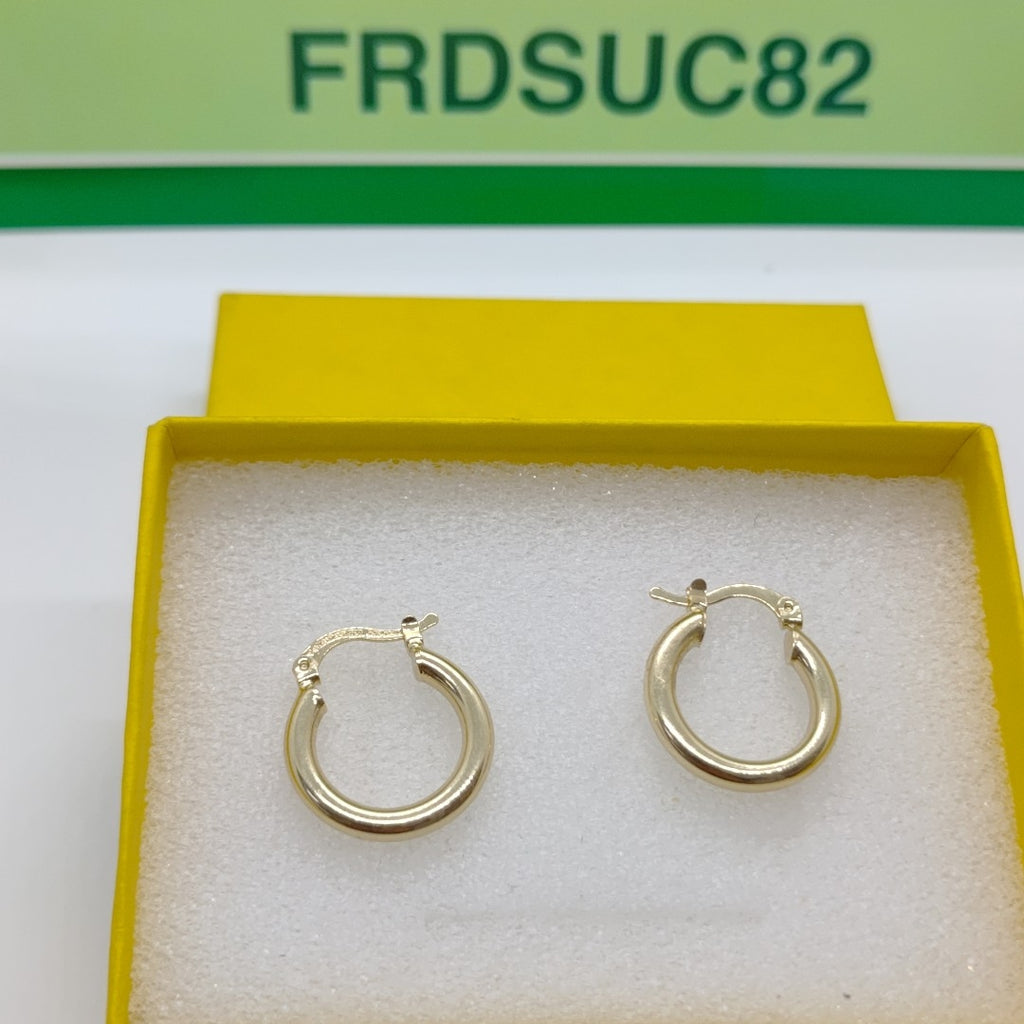 ARETES TEJIDO ARRACADAS LISAS 14K 1.6 GR (NUEVO)