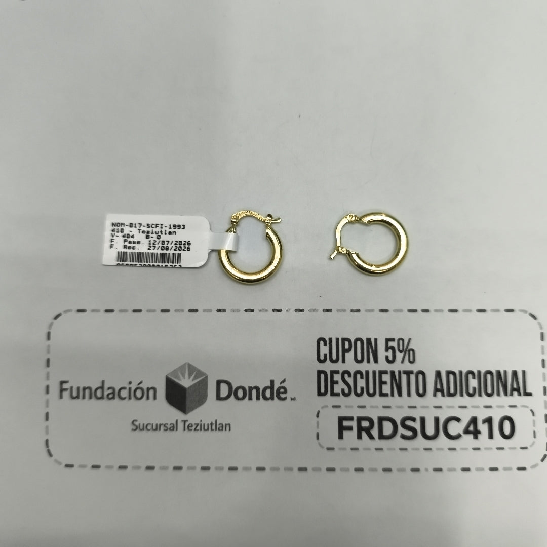 ARETES ARRACADAS 14K 1.6 GR (NUEVO)