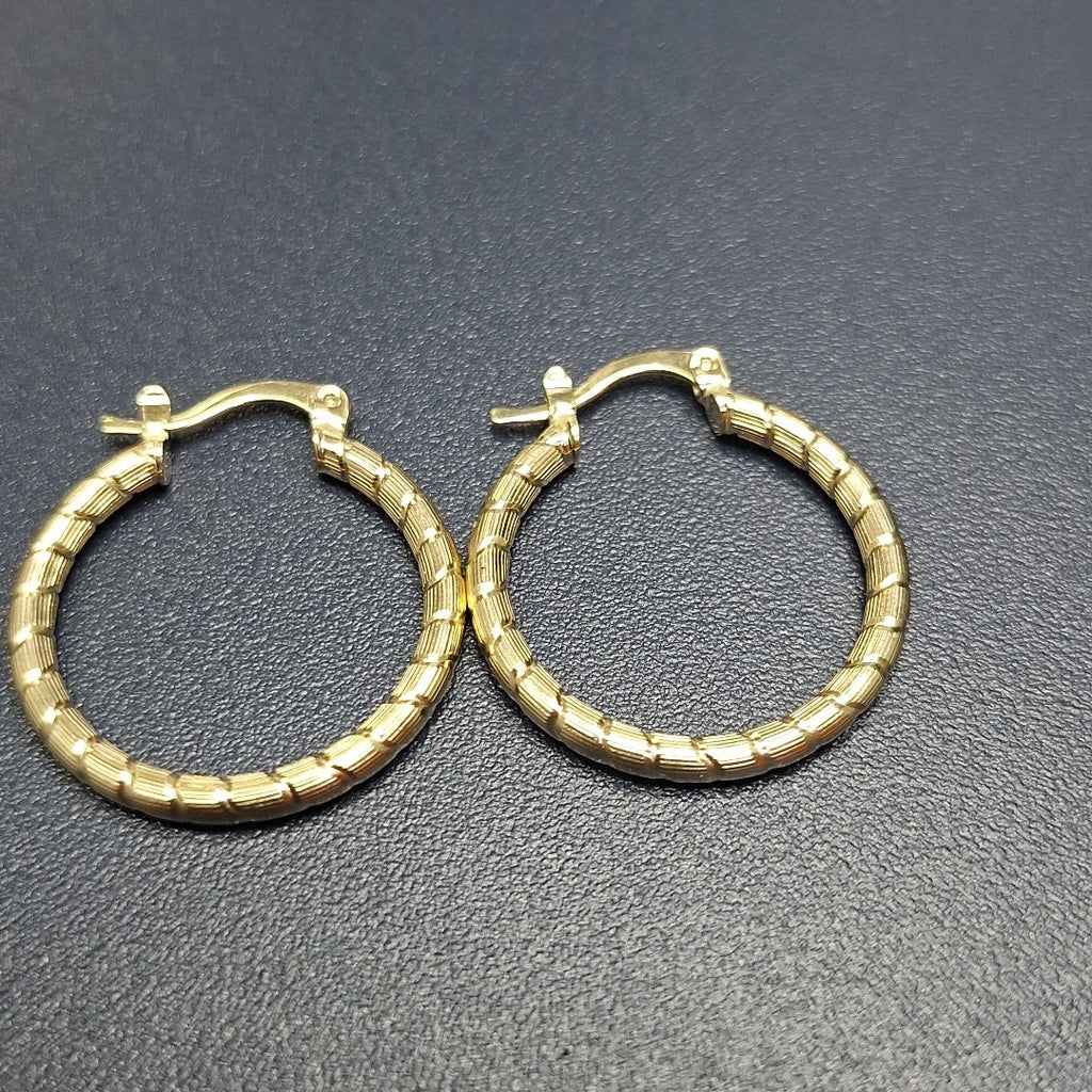 ARETES ARRACADAS LABRADAS 14K 3.3 GR (NUEVO)