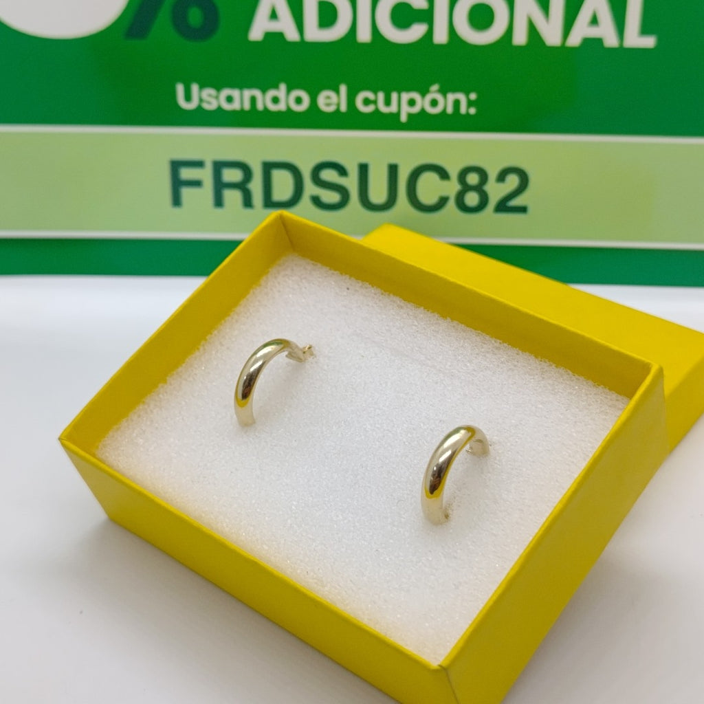 ARETES ARRACADA LISA 14K 1.7 GR (NUEVO)