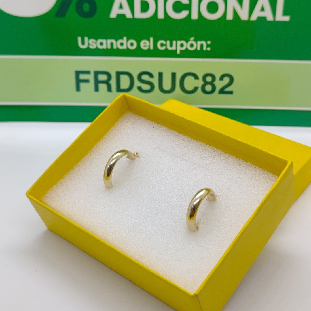 ARETES ARRACADA LISA 14K 1.7 GR (NUEVO)