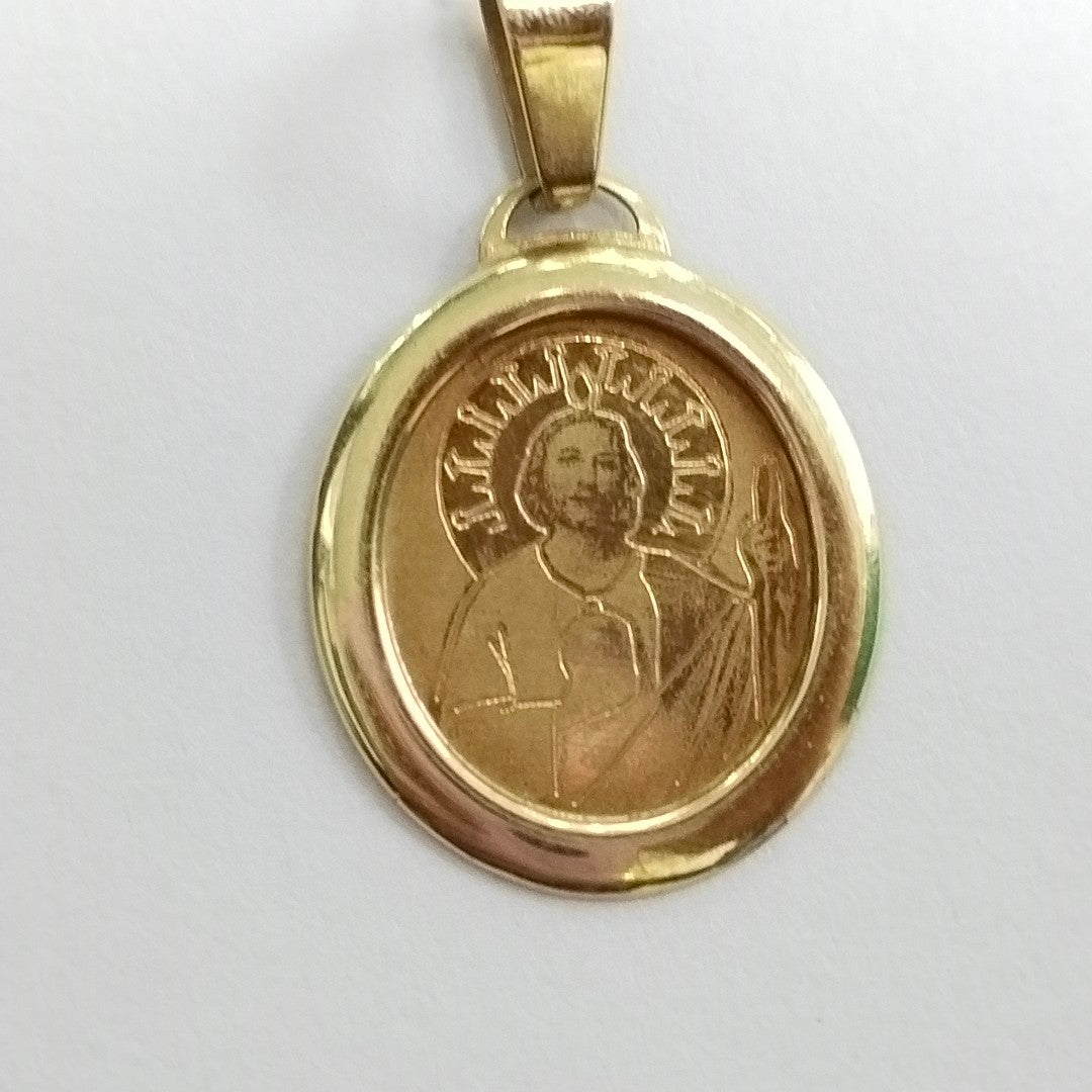 CADENA, MEDALLA RELIGIOSA ORO 14 K 1.6 GRMS (SEMINUEVO)