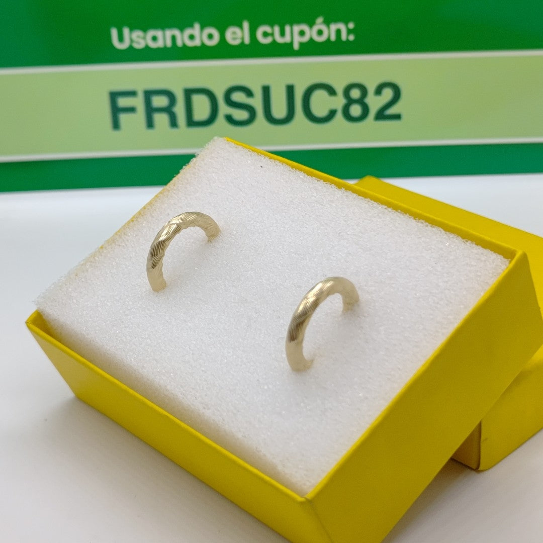 ARETES TEJIDO ARRACADAS ASTRIADAS 14K 2 GR (NUEVO)