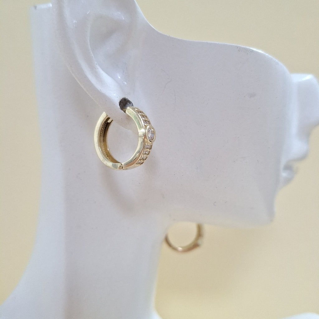 ARETES ARRACADAS C CIRCONIAS 10K 2.6 GR (NUEVO)