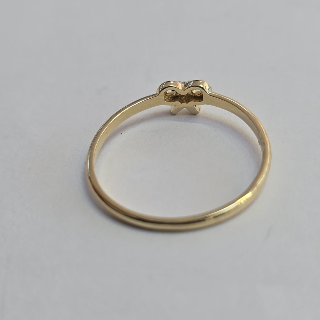 ANILLO ANILLITO FIG MOÑO C CIRCONIAS 14K 7 TALLA 0.9 GR (NUEVO)