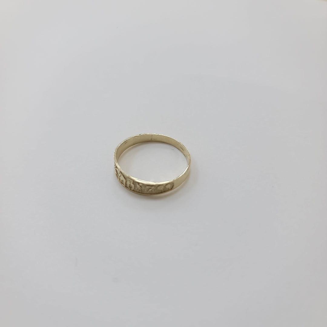 ANILLOS ARGOLLA DE LA SUERTE 10K TALLA 9 1.3 GR (NUEVO)