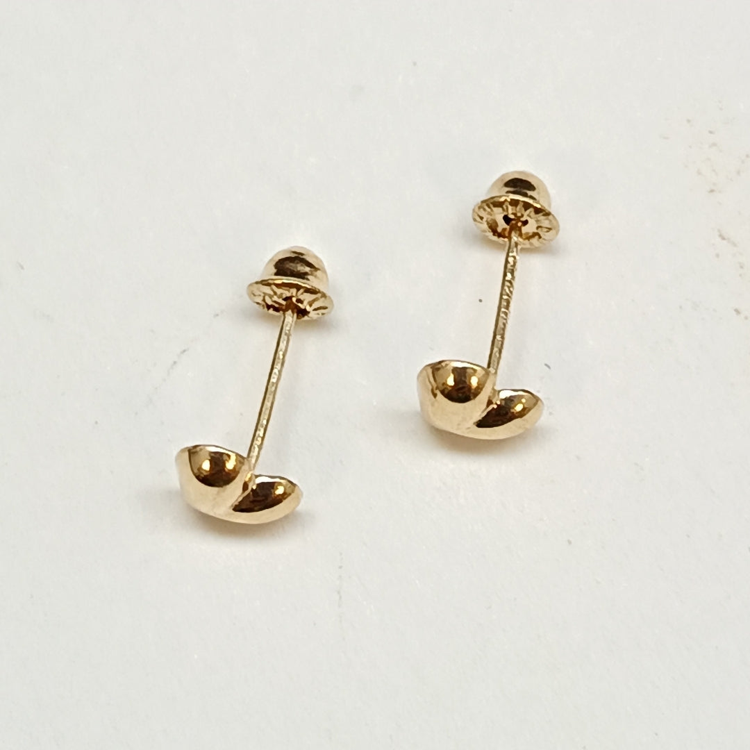 BROQUELES BROQUEL FIG CORAZON LISO 14K 0.1987 GR (NUEVO)