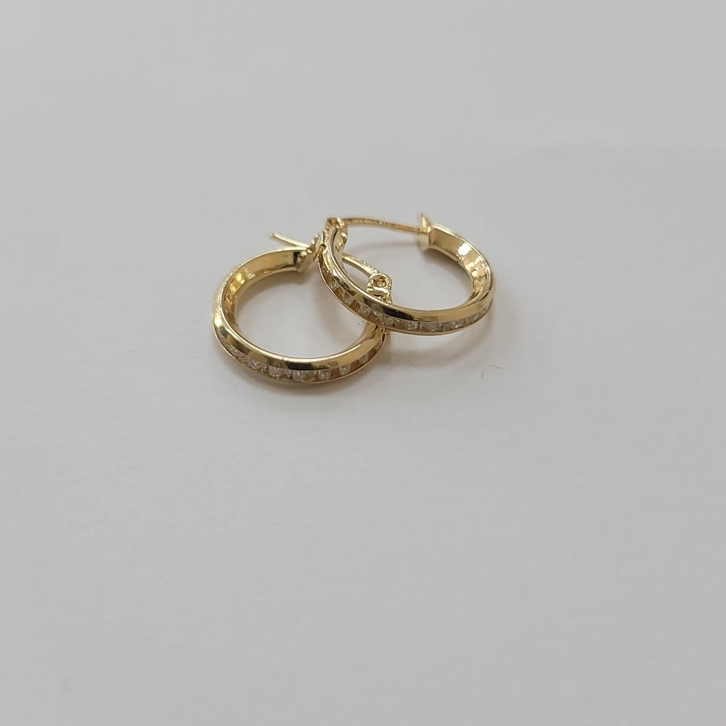 ARETES ARRACADAS CON CIRCONIAS 10K 1.4 GR (NUEVO)