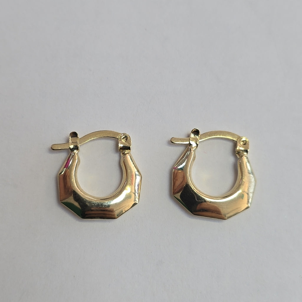 ARETES TEJIDO ARRACADA FACETADA 14K 1.3 GR (NUEVO)