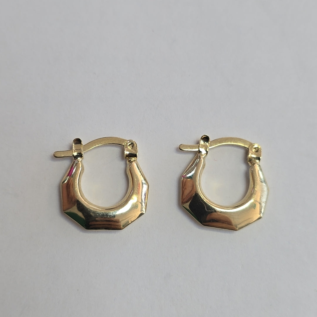 ARETES TEJIDO ARRACADA FACETADA 14K 1.3 GR (NUEVO)