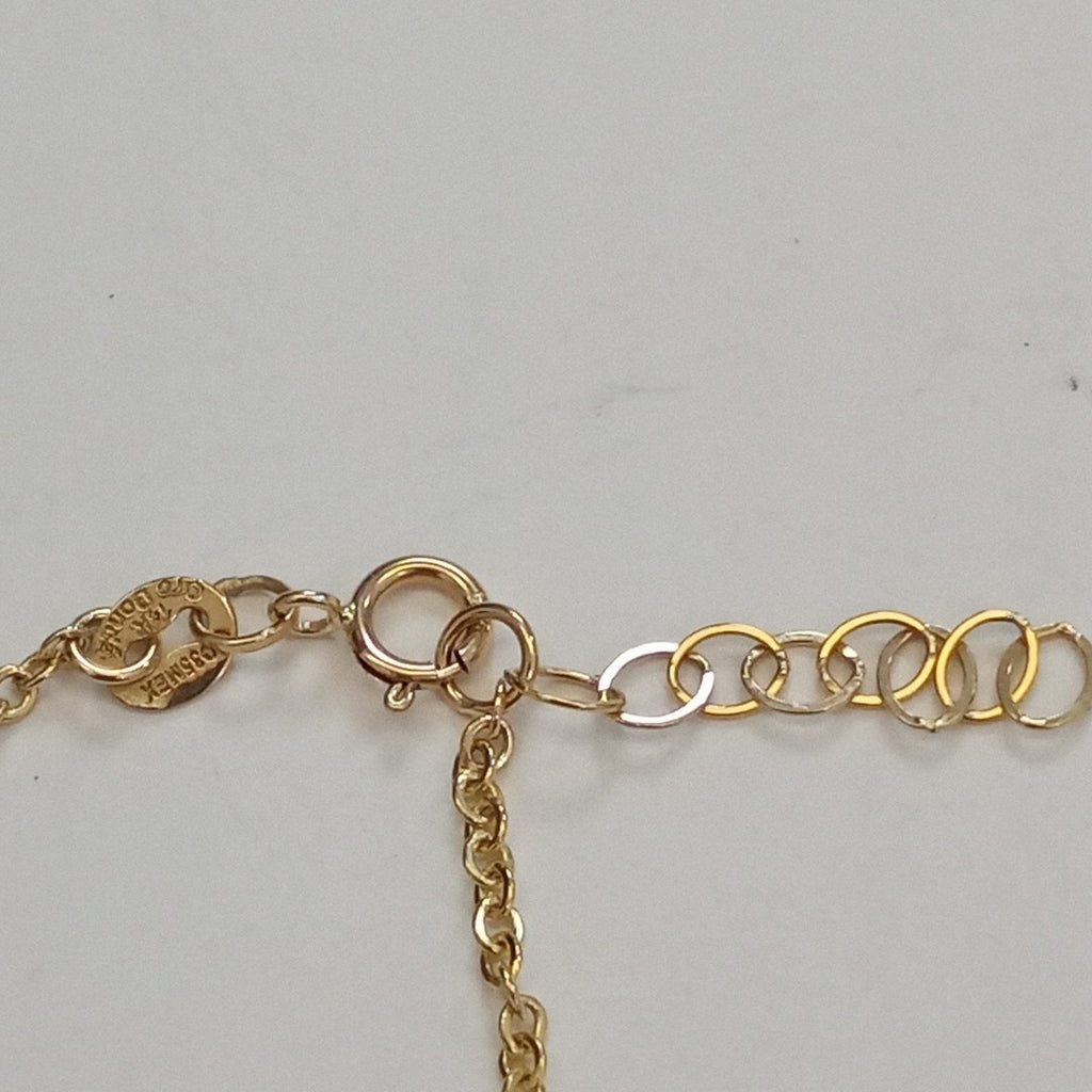 PULSERA ESPECIAL CON CORAZONES CONBINADOS 14K 18 CM 1.7 GR (NUEVO)