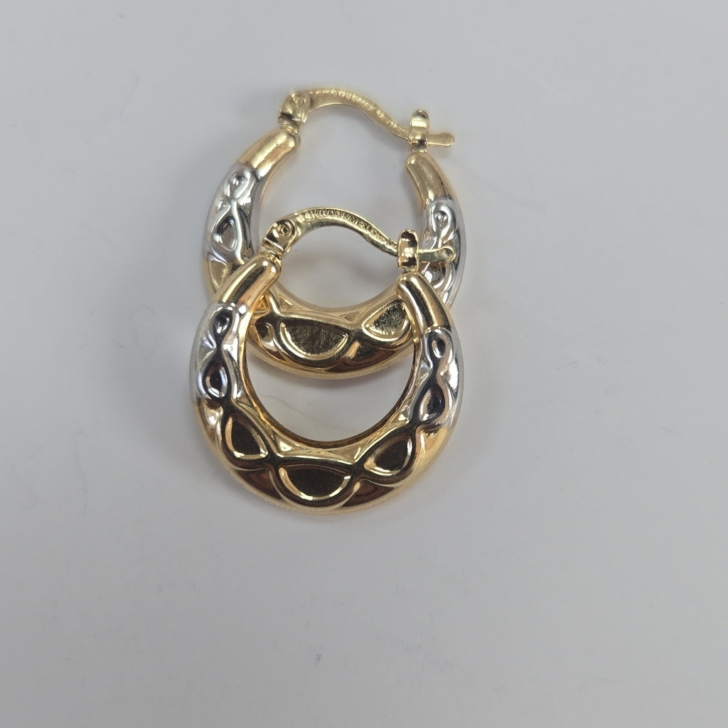 ARETES ARRACADAS COMBINADAS CON INFINITO 14K 2.3 GR (NUEVO)