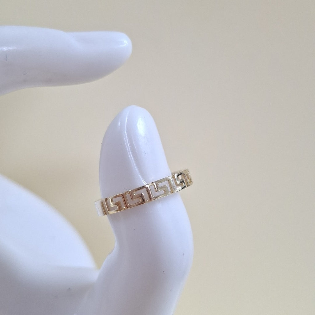 ANILLO ARGOLLA C GRECAS 14K 7 TALLA 1.6 GR (NUEVO)