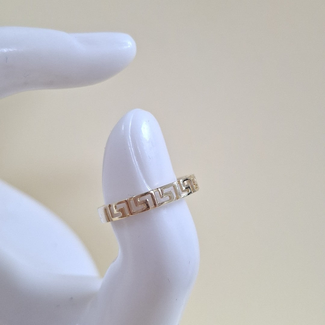 ANILLO ARGOLLA C GRECAS 14K 7 TALLA 1.6 GR (NUEVO)