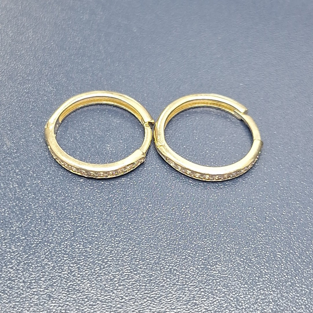 ARETES HUGGIES C CIRCONIA 14K 1.8 GR (NUEVO)