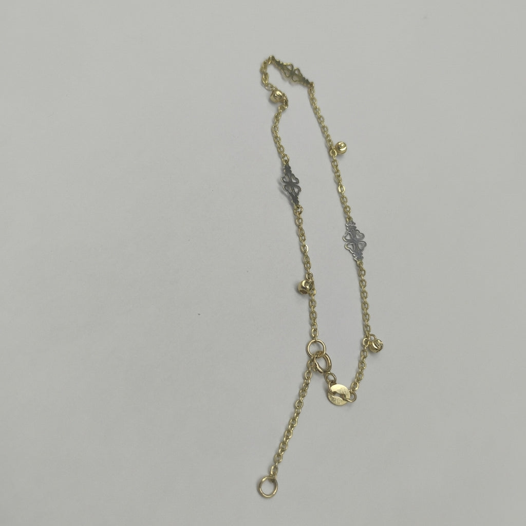 PULSERA ESPECIAL CON TREBOL 14K 18 CM 1.8 GR (NUEVO)