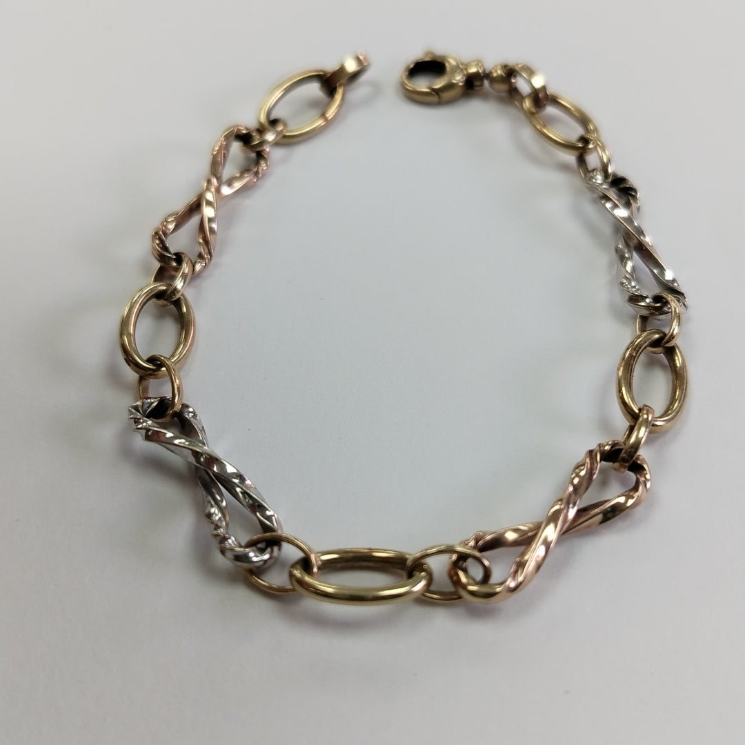 PULSERA ORO COMBINADO 10 K 2,90 GRMS (SEMINUEVO)