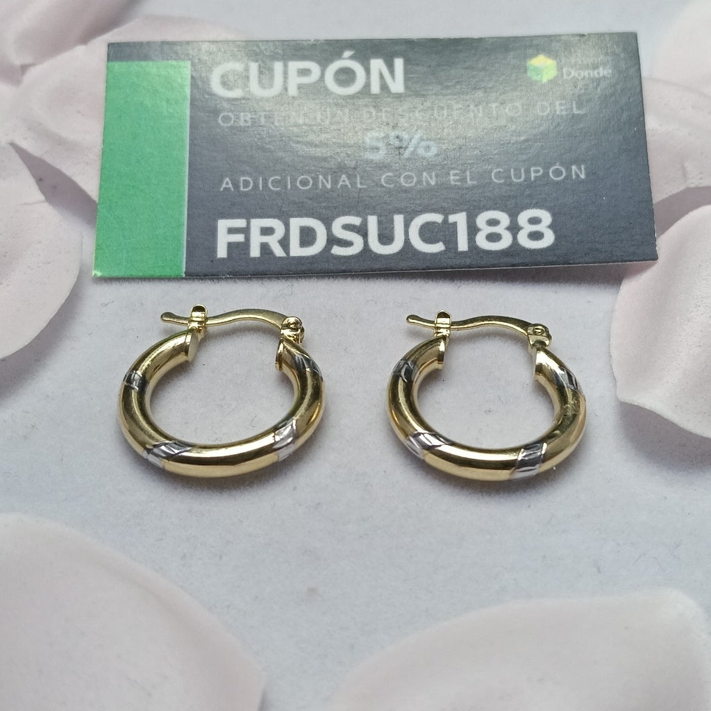 ARETES ARRACADAS COMBINADAS 14K 1.7 GR (NUEVO)