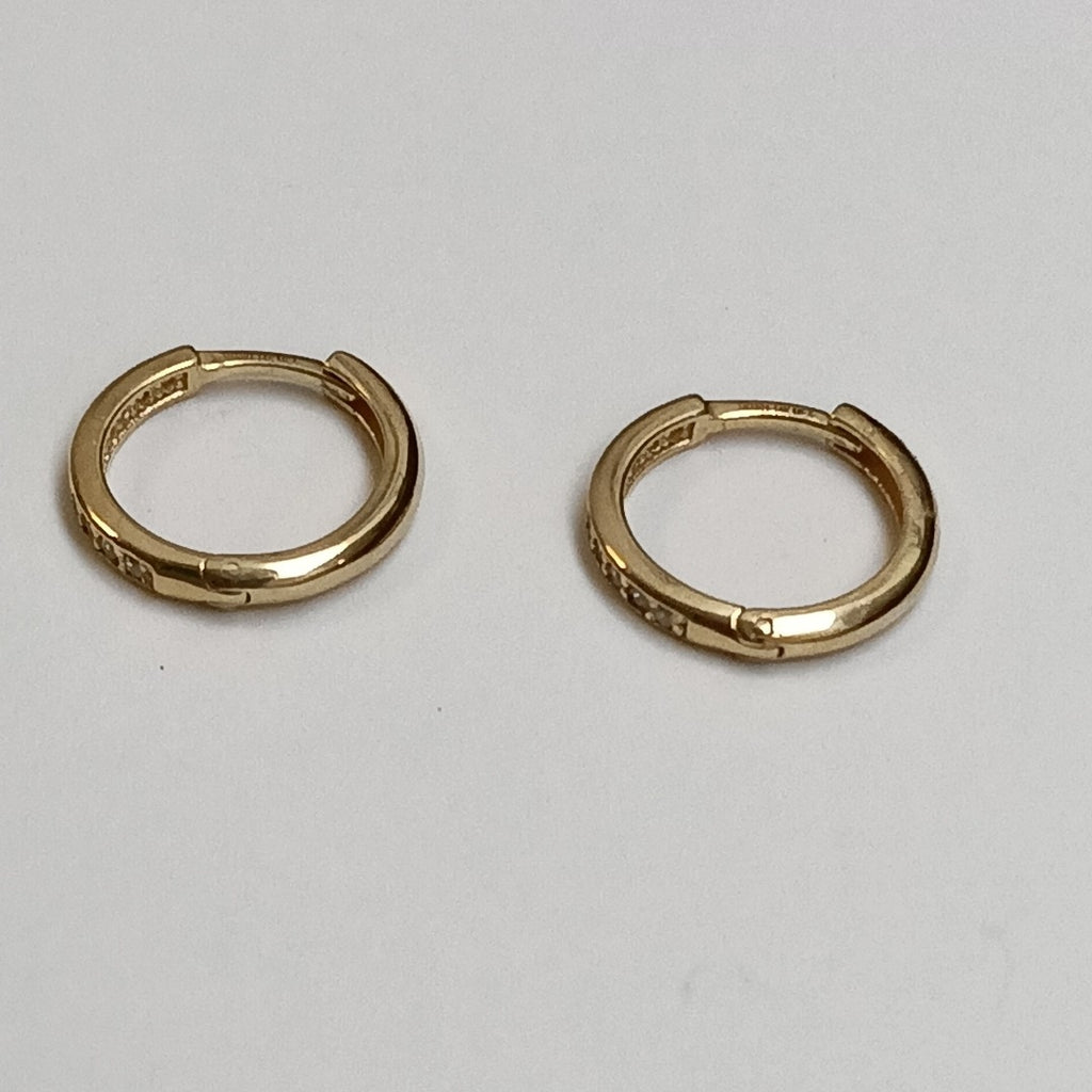 ARETES ARRACADA C CIRCONIAS 14K 1.6 GR (NUEVO)