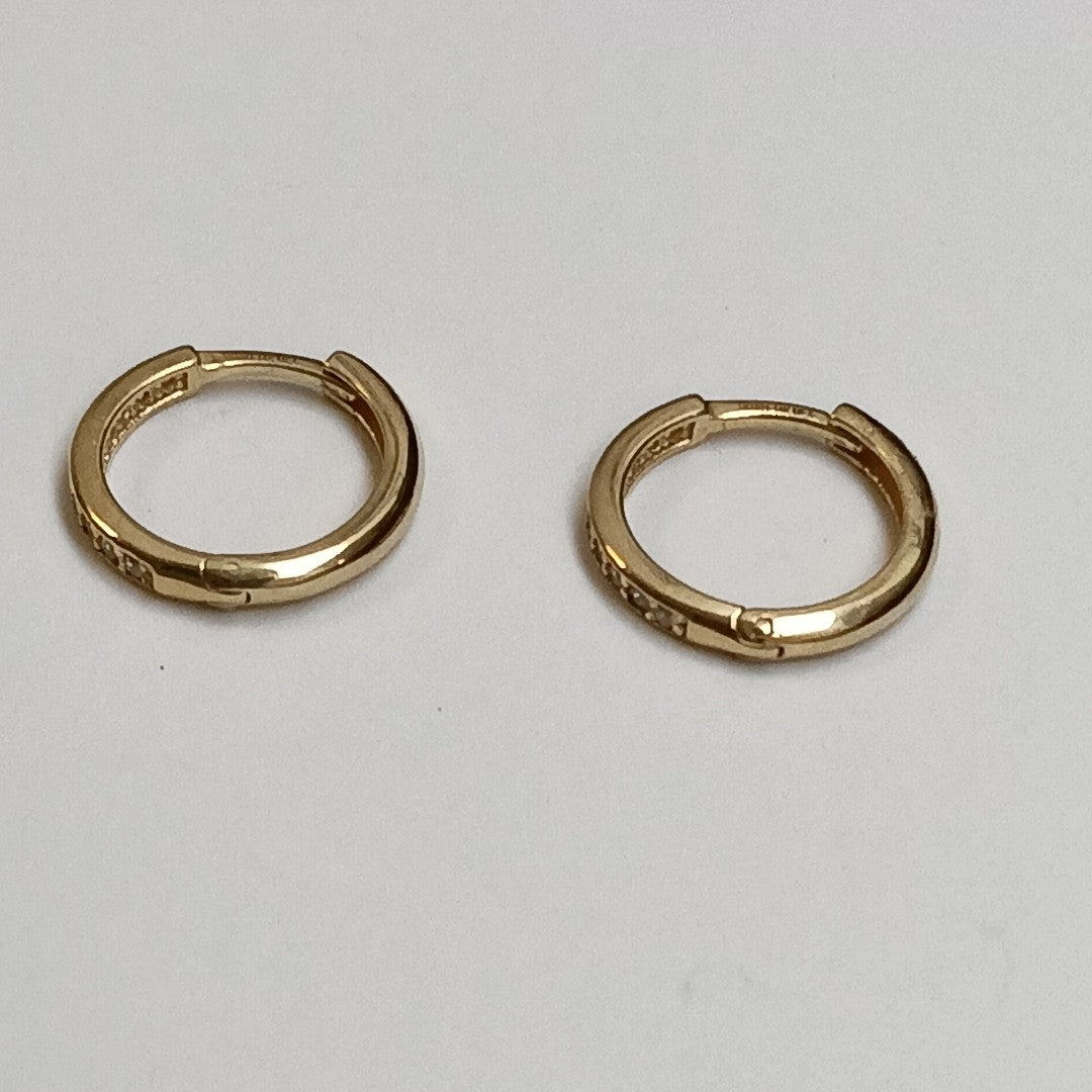 ARETES ARRACADA C CIRCONIAS 14K 1.6 GR (NUEVO)