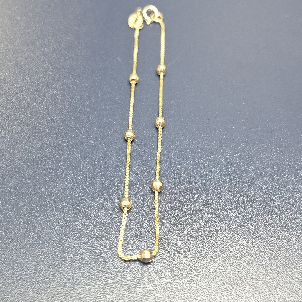 PULSERA ESPECIAL CON BOLITAS 14K 18 CM 1.4 GR (NUEVO)