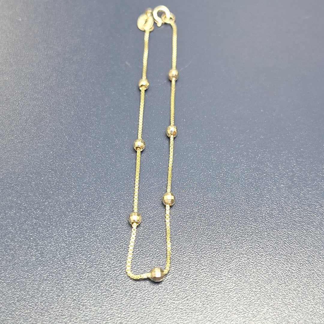 PULSERA ESPECIAL CON BOLITAS 14K 18 CM 1.4 GR (NUEVO)