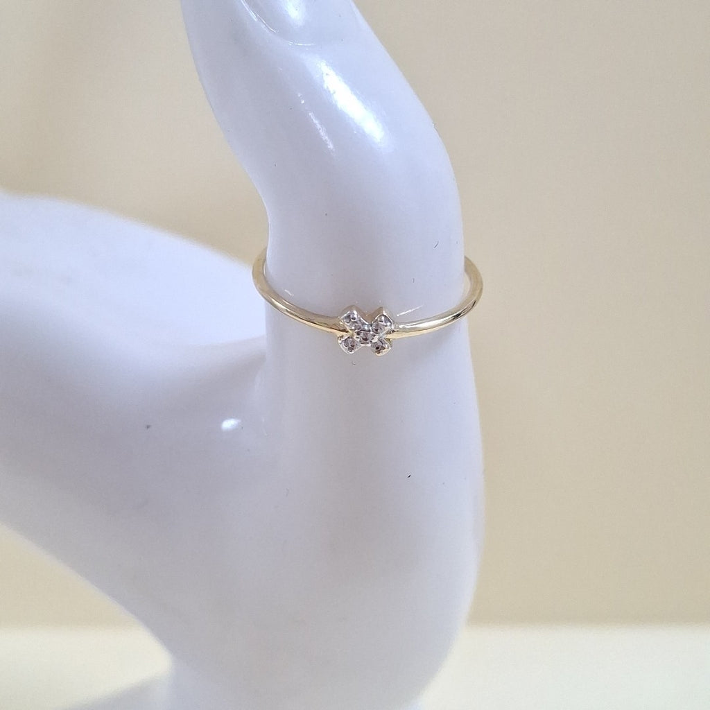 ANILLO ANILLITO C CIRCONIAS 14K 8 TALLA 1 GR (NUEVO)