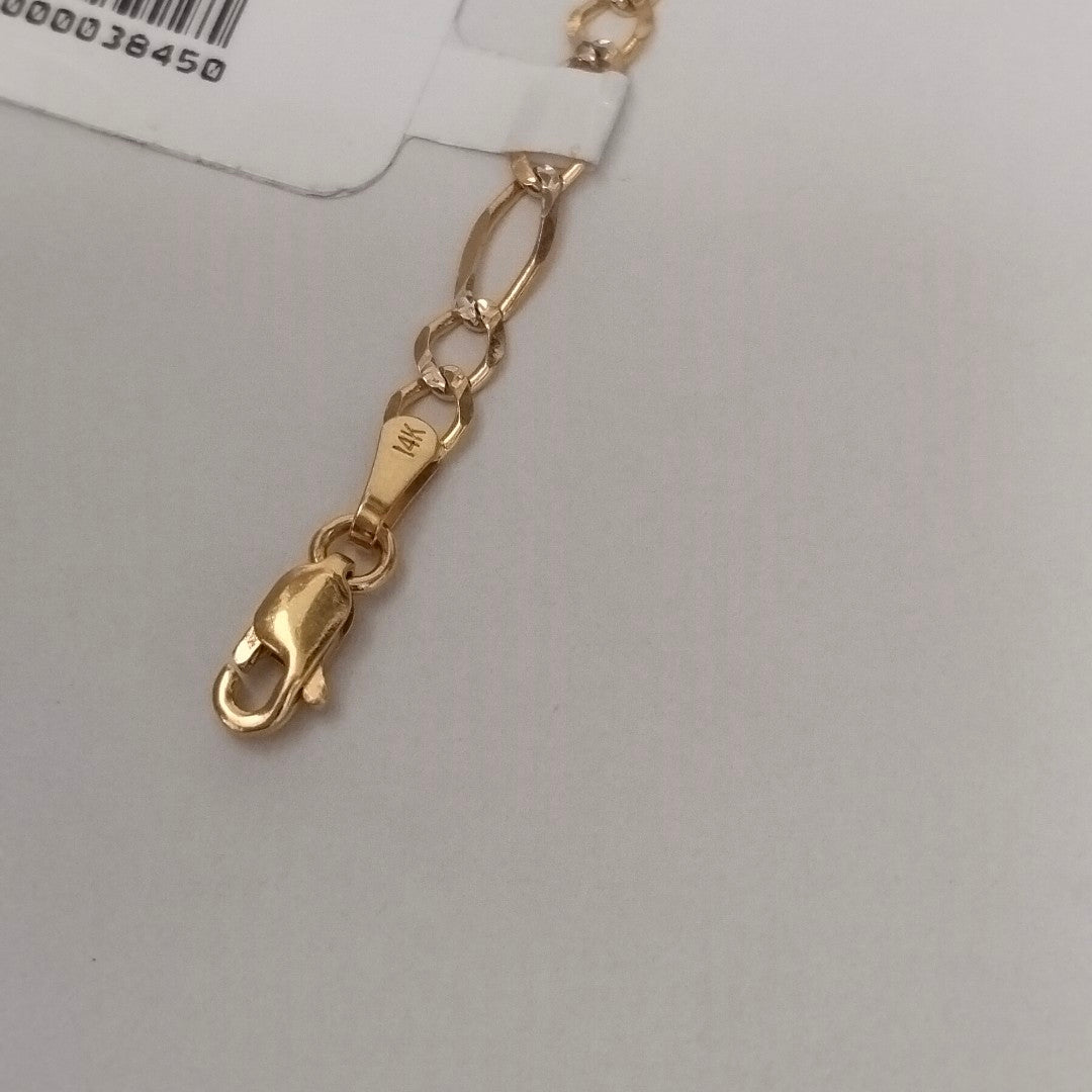 PULSERA 3X1 DIAMANTADA 14K 18 CM 2.5 GR (NUEVO)