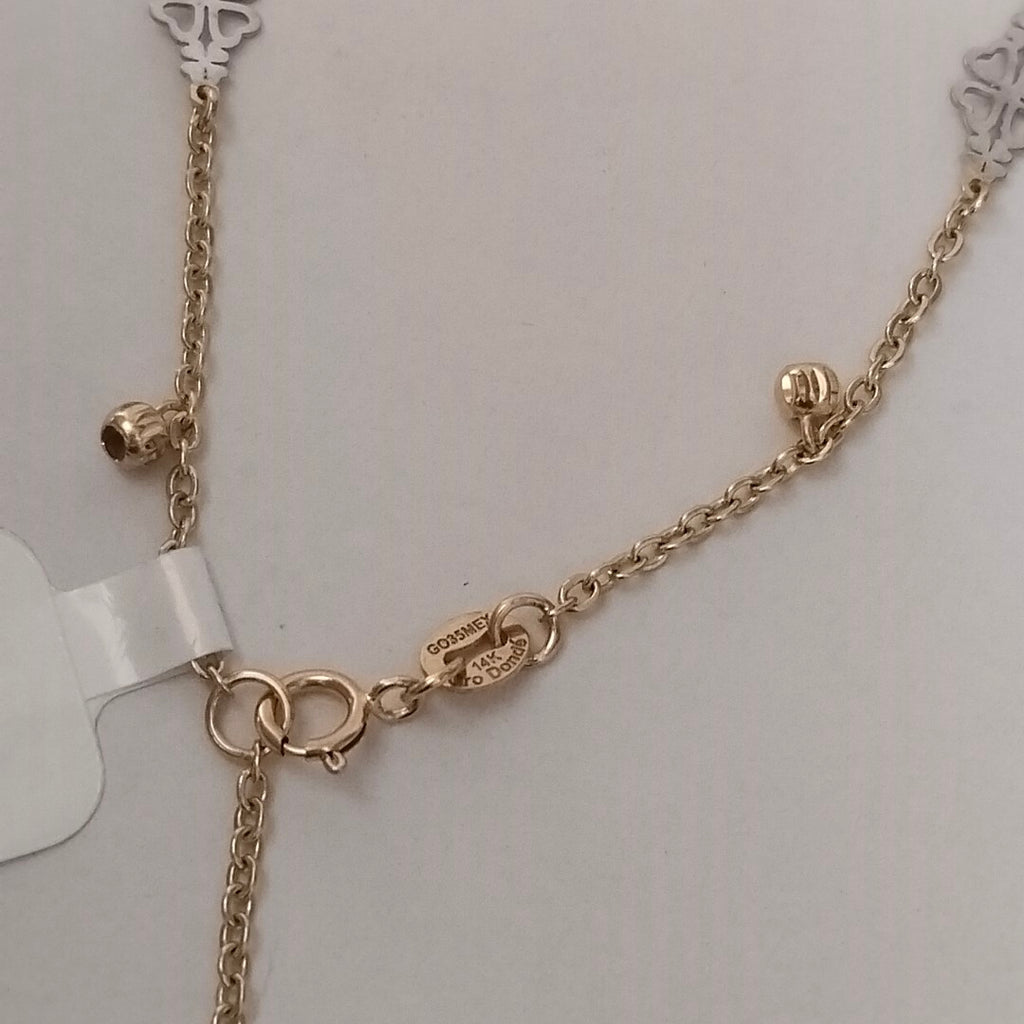 PULSERA ESPECIAL CON TREBOL 14K 18 CM 1.9 GR (NUEVO)