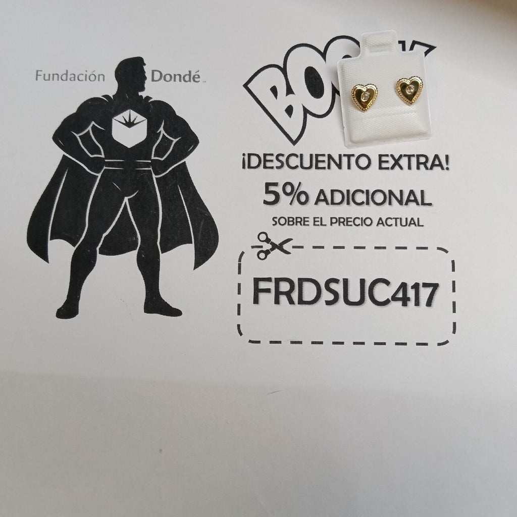 BROQUELES BROQUEL FIG CORAZON C CIRCONIA 14K 0.2614 GR (NUEVO)