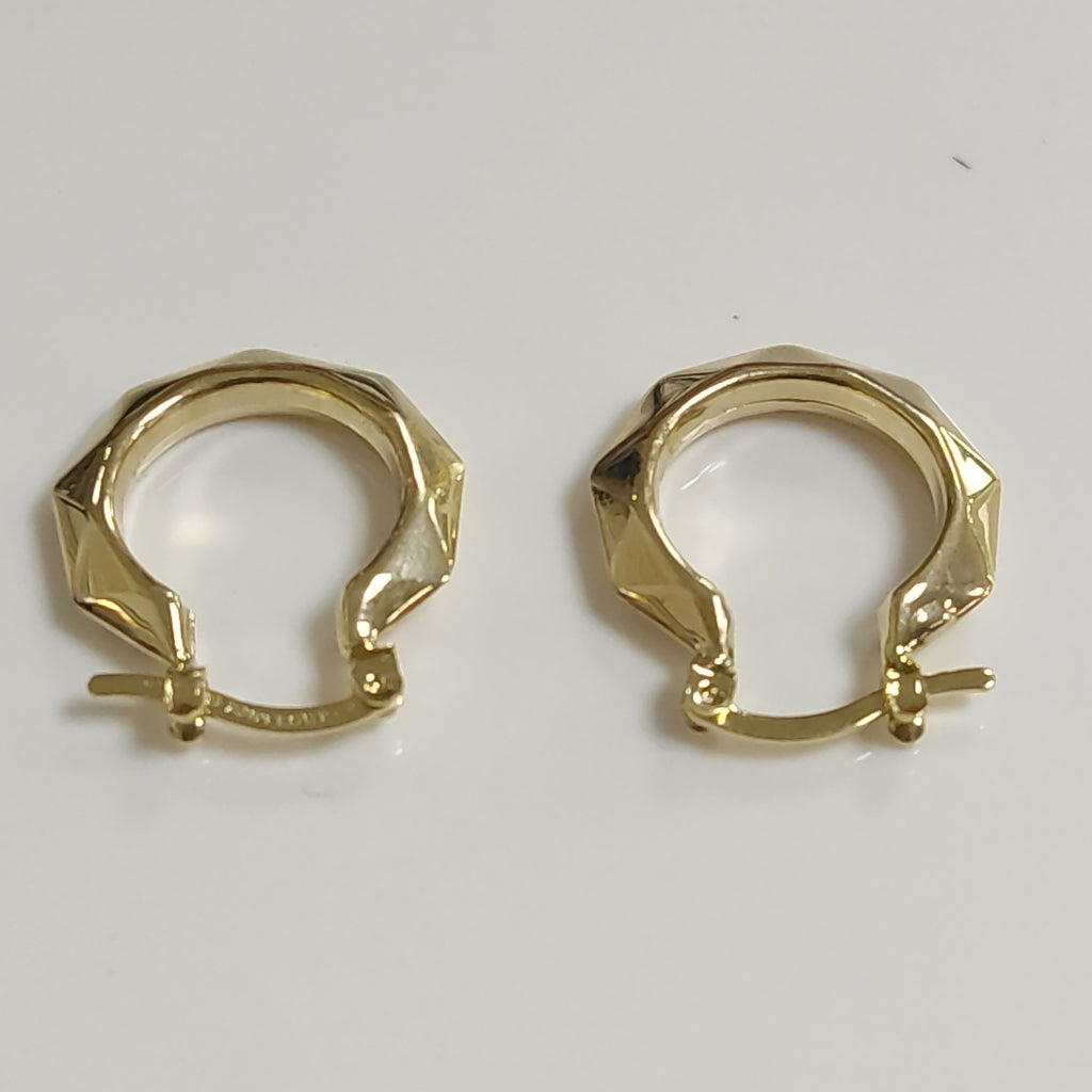 ARETES TEJIDO ARRACADAS FACETADAS 14K 1.7 GR (NUEVO)