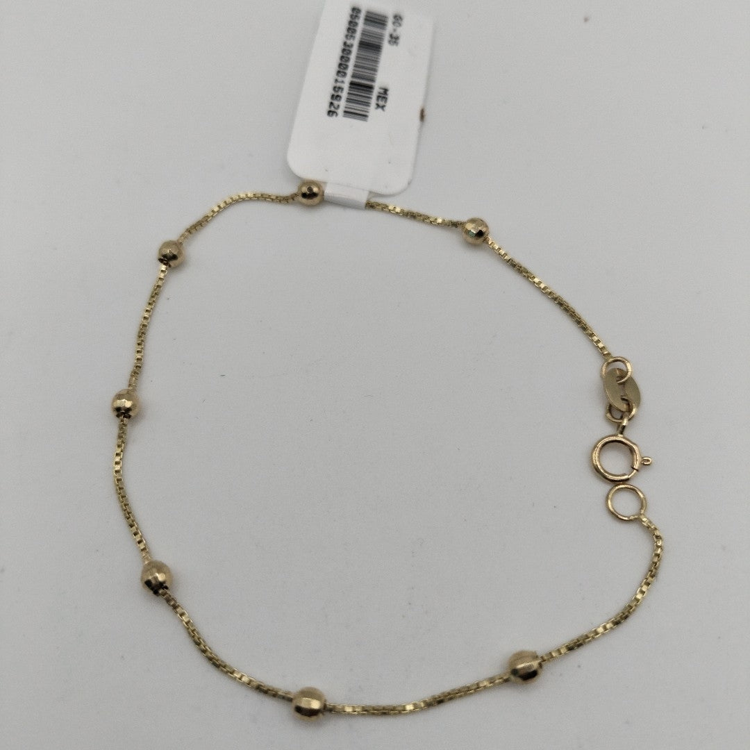 PULSERA ESPECIAL CON BOLITAS 14K 18 CM 1.4 GR (NUEVO)