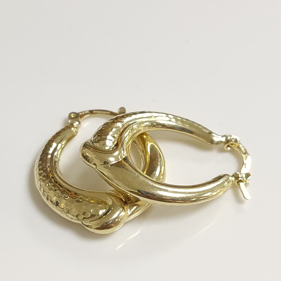 ARETES ARRACADAS ENTRELAZADAS 14K 2.6 GR (NUEVO)
