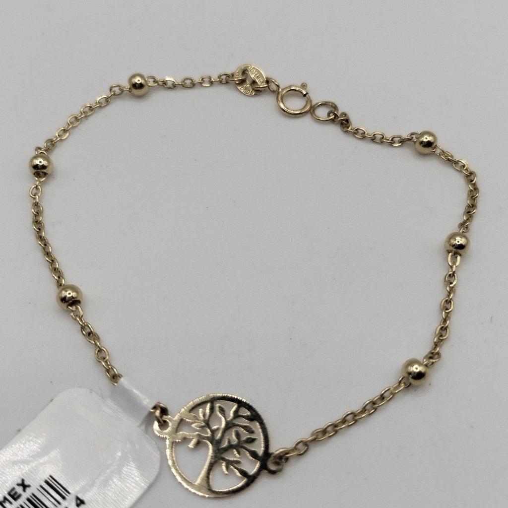 PULSERA TEJIDO ESPECIAL ARBOL 14K 18 CM 1.8 GR (NUEVO)