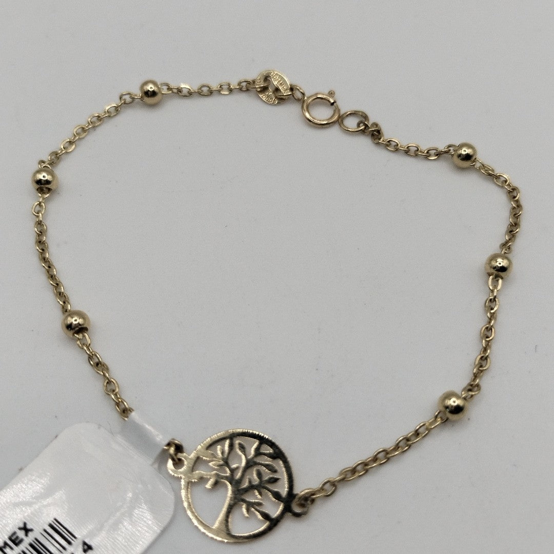 PULSERA TEJIDO ESPECIAL ARBOL 14K 18 CM 1.8 GR (NUEVO)
