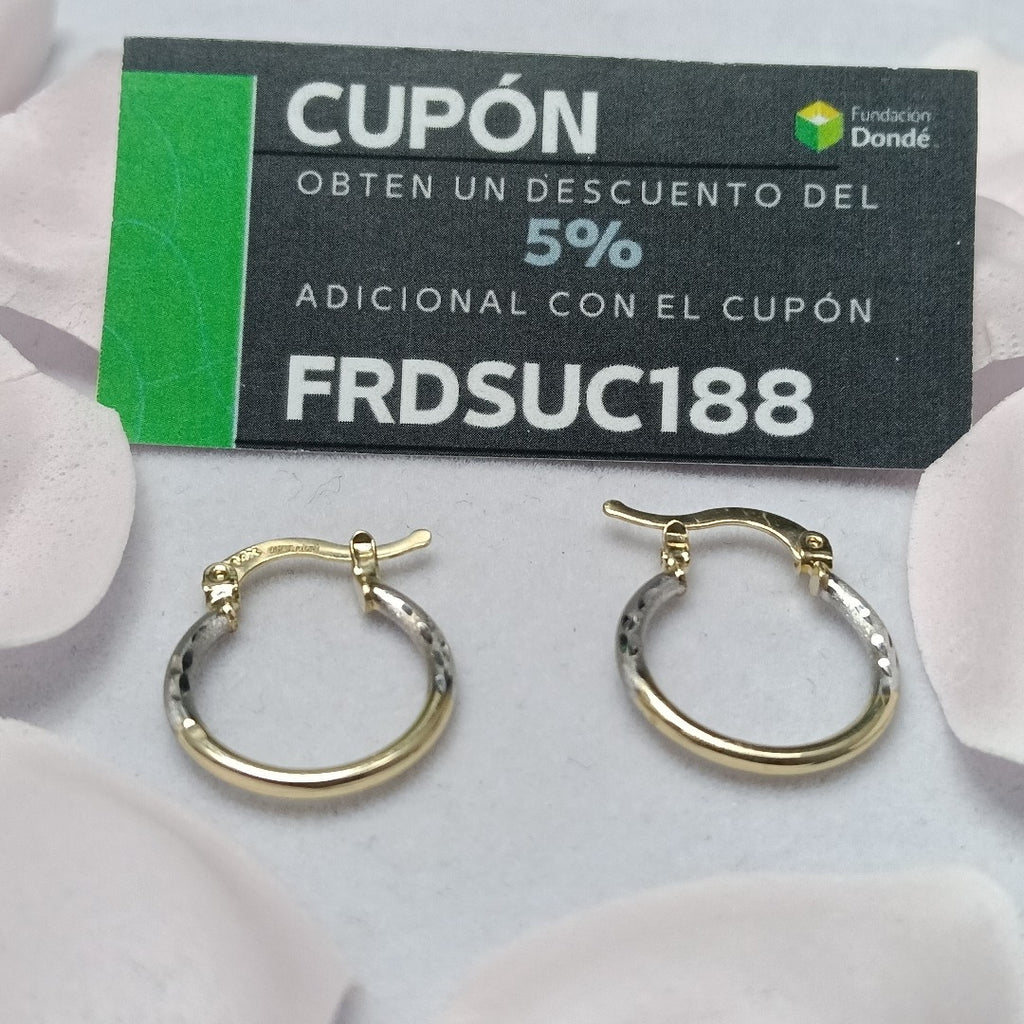 ARETES ARRACADAS COMBINADAS 14K 1.1 GR (NUEVO)