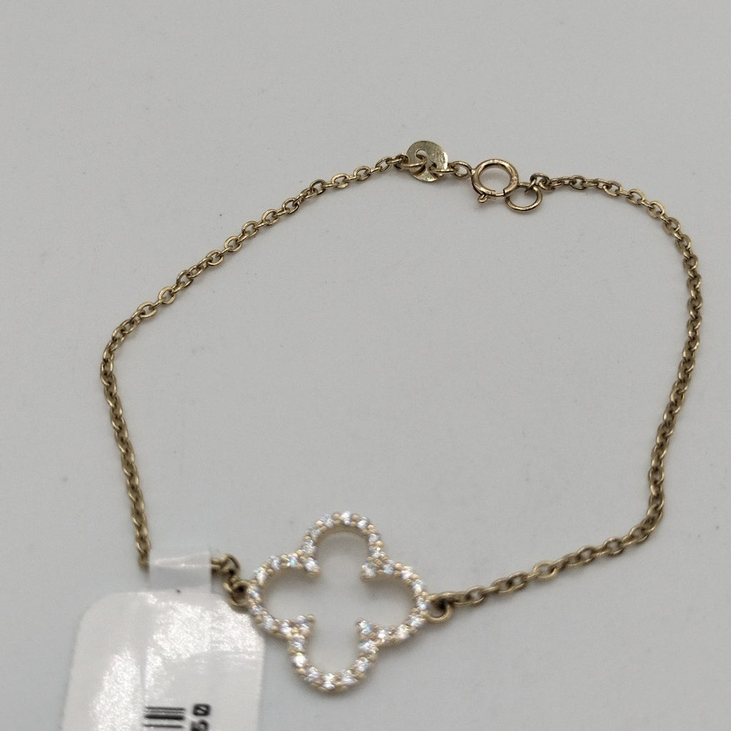 PULSERA TEJIDO ESPECIAL C CIRCONIAS 14K 18 CM 1.8 GR (NUEVO)