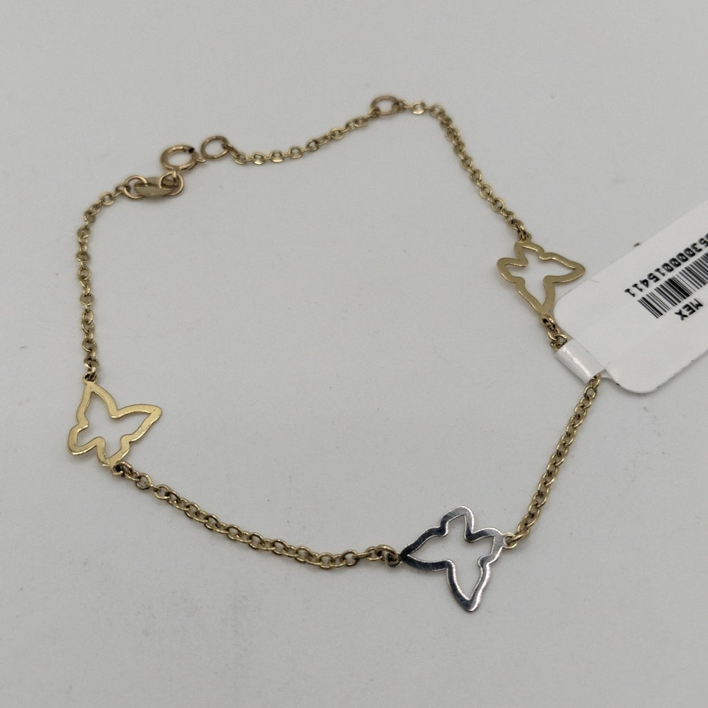 PULSERA ESPECIAL C MARIPOSAS 14K 18 CM 1.7 GR (NUEVO)