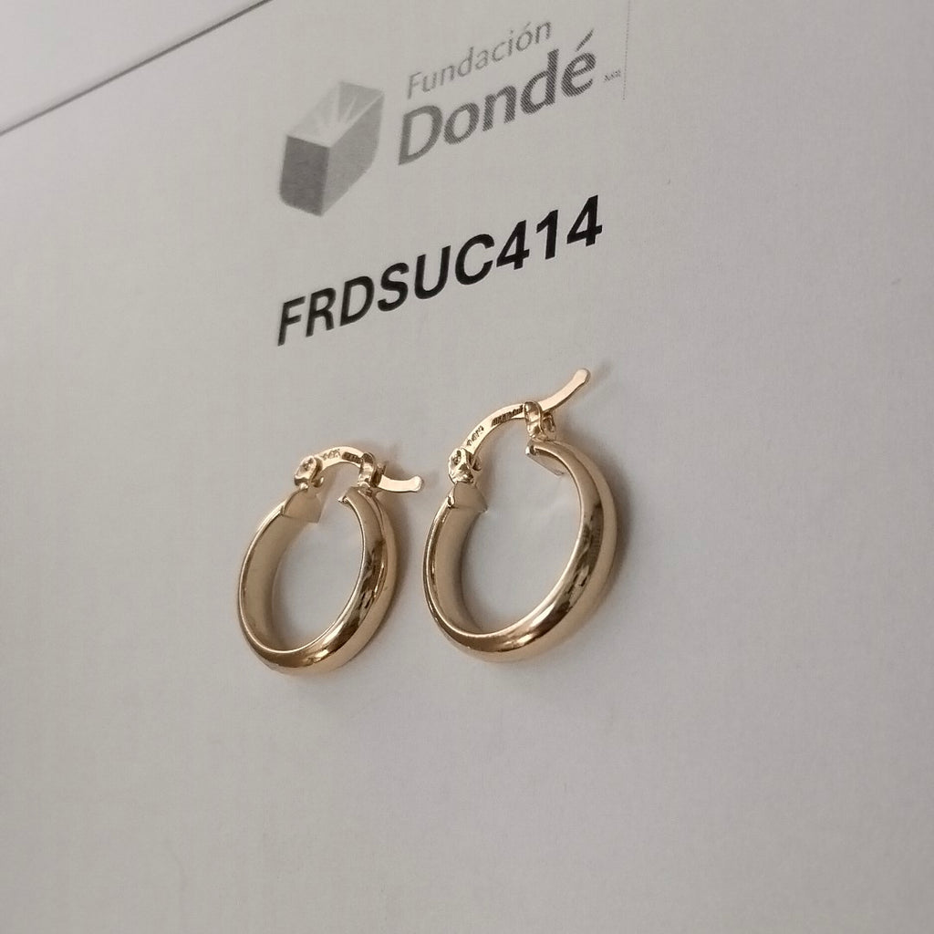 ARETES ARRACADA LISA 14K 1.7 GR (NUEVO)