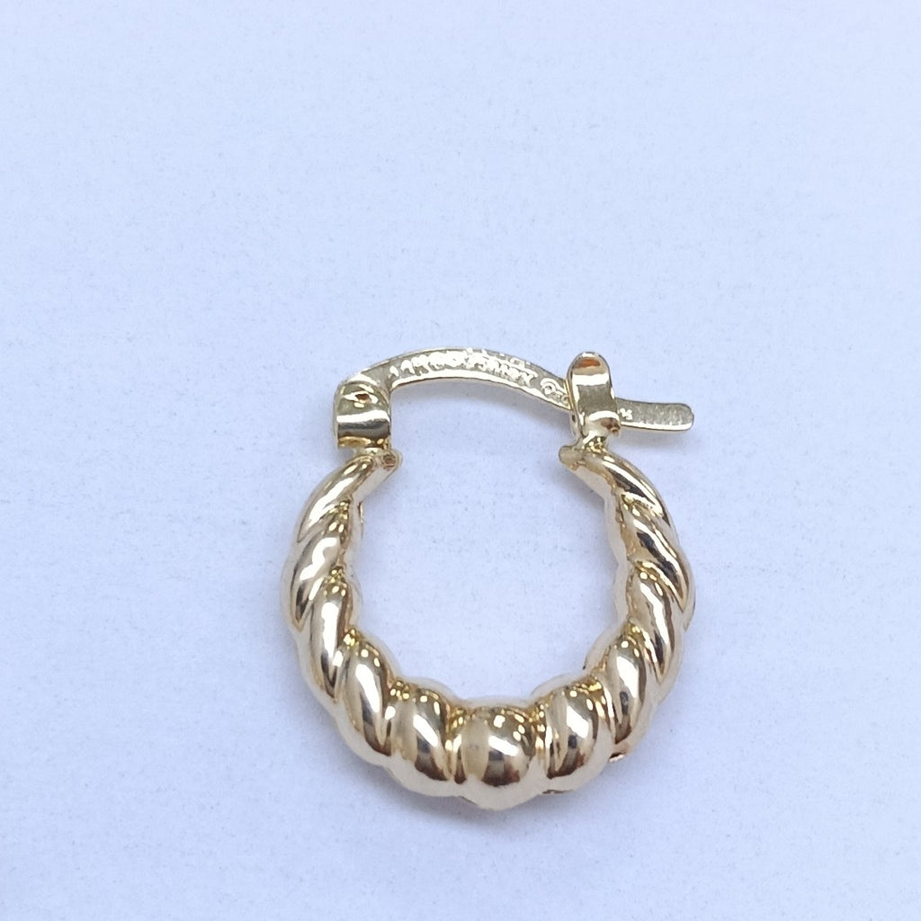 ARETES ARRACADAS TZL HUECAS 14K 1.5 GR (NUEVO)