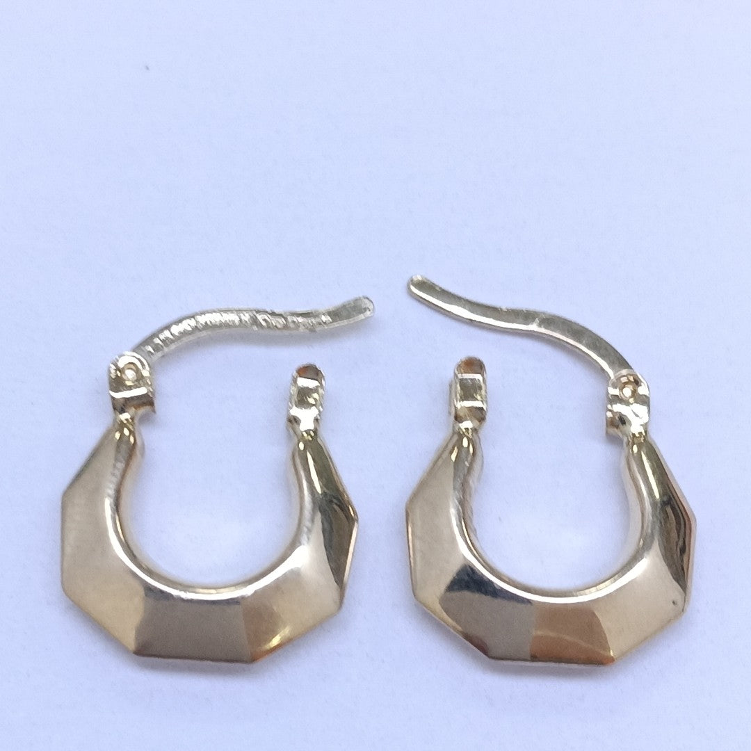 ARETES TEJIDO ARRACADA FACETADA 14K 1.3 GR (NUEVO)